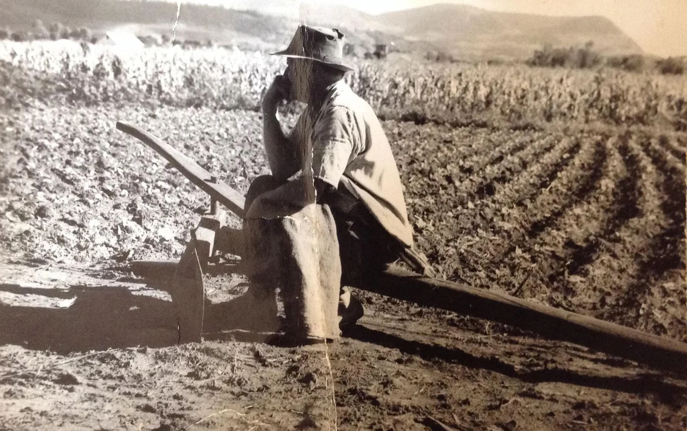 Foto original: Agricultor Arando A Lavoura