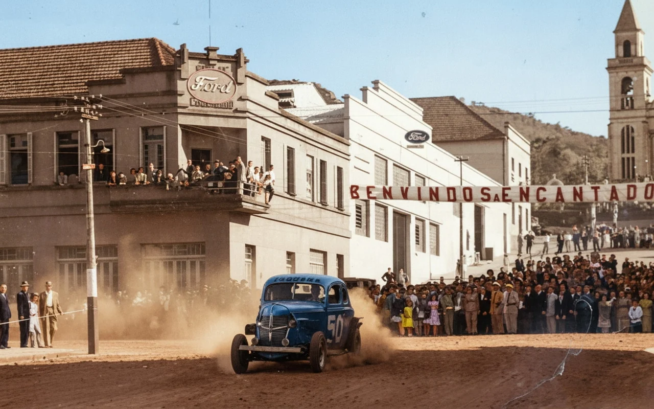 Foto restaurada e colorizada: Esquina Do Centro Historico