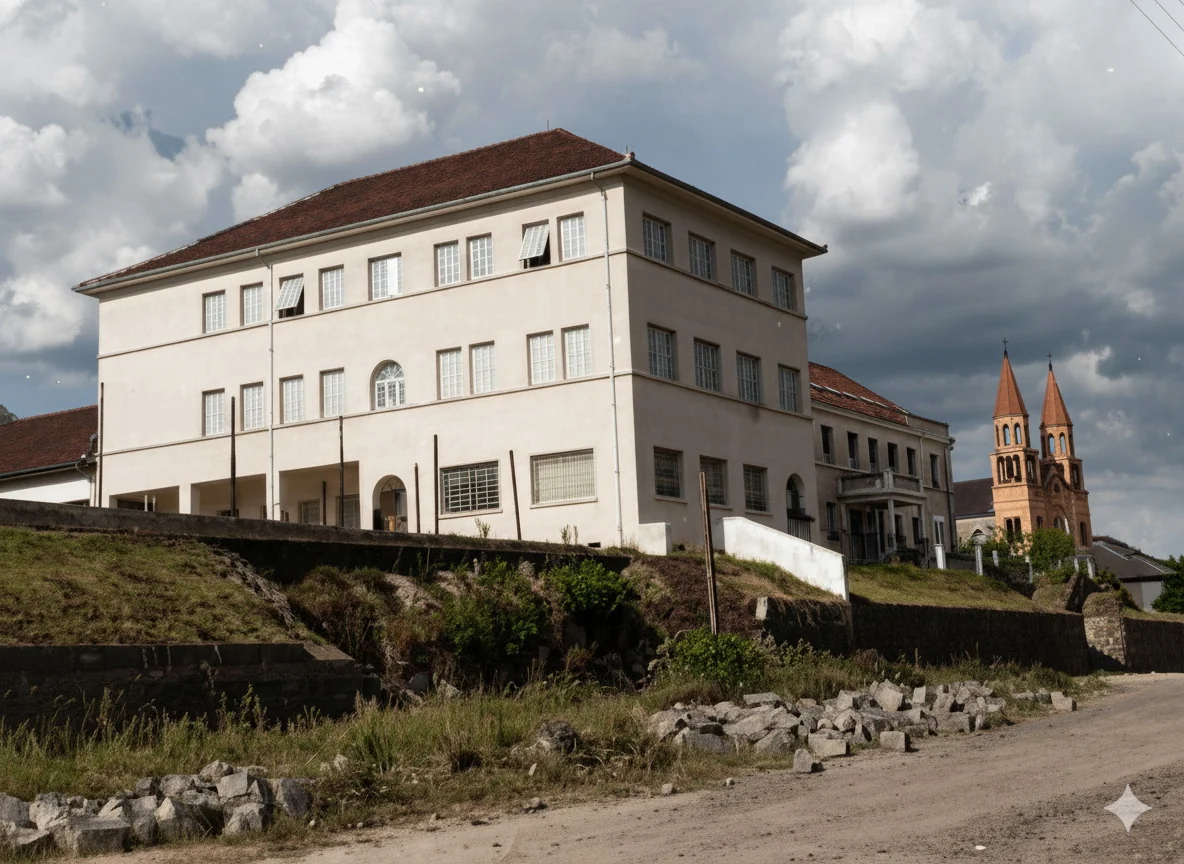 Foto restaurada e colorizada: Predio Comercial Moderno
