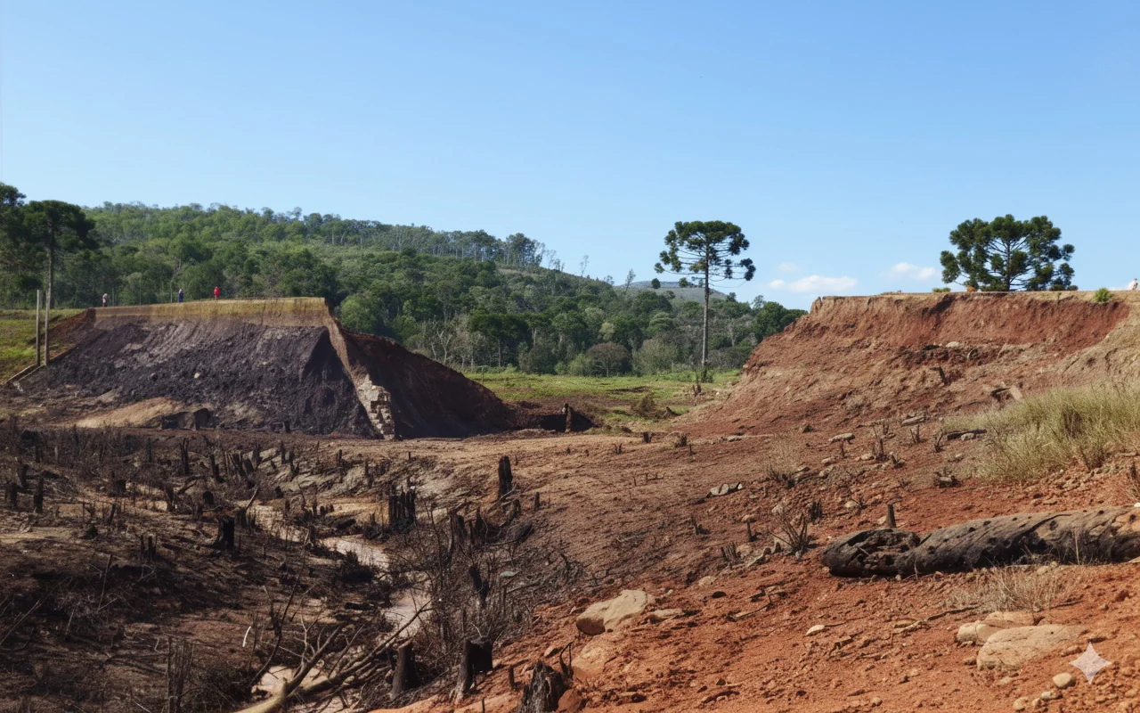 Foto restaurada e colorizada: Campo E Morro Rural