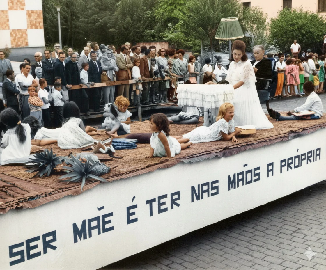 Foto restaurada e colorizada: Procissao Religiosa Rural