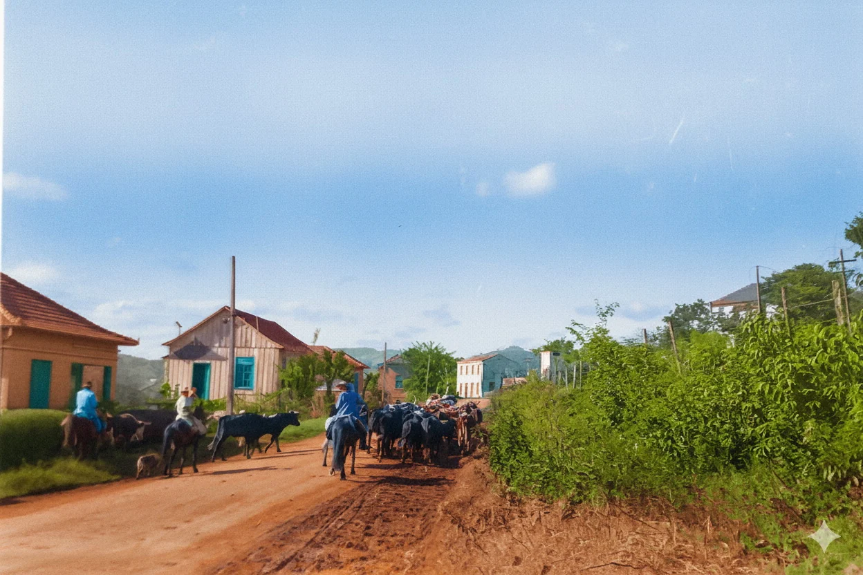 Foto restaurada e colorizada: Igreja Com Torres