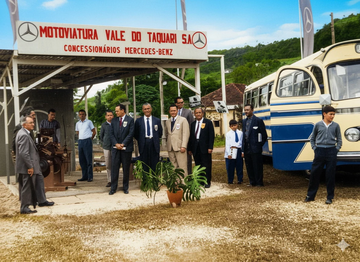 Foto restaurada e colorizada: Equipe Da Transportadora